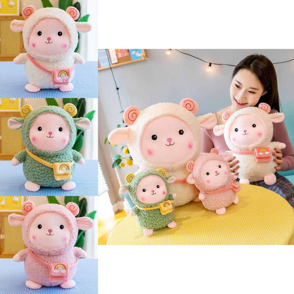 Rainbow Sheep Plush Toy With Soft Short Velvet For Kids Bedroom Decor Gift