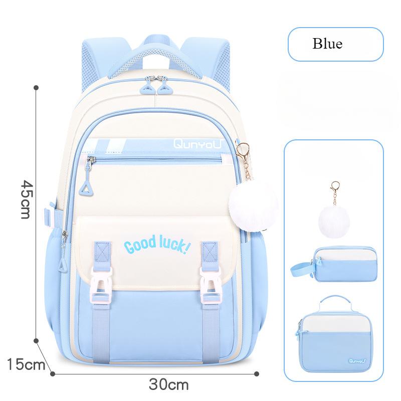 Set da 3 Pezzi Zaino Scolastico per Bambini per Ragazze con Set Porta Pranzo Astuccio Zaini Scolastici Elementari Primari Medie Superiori College