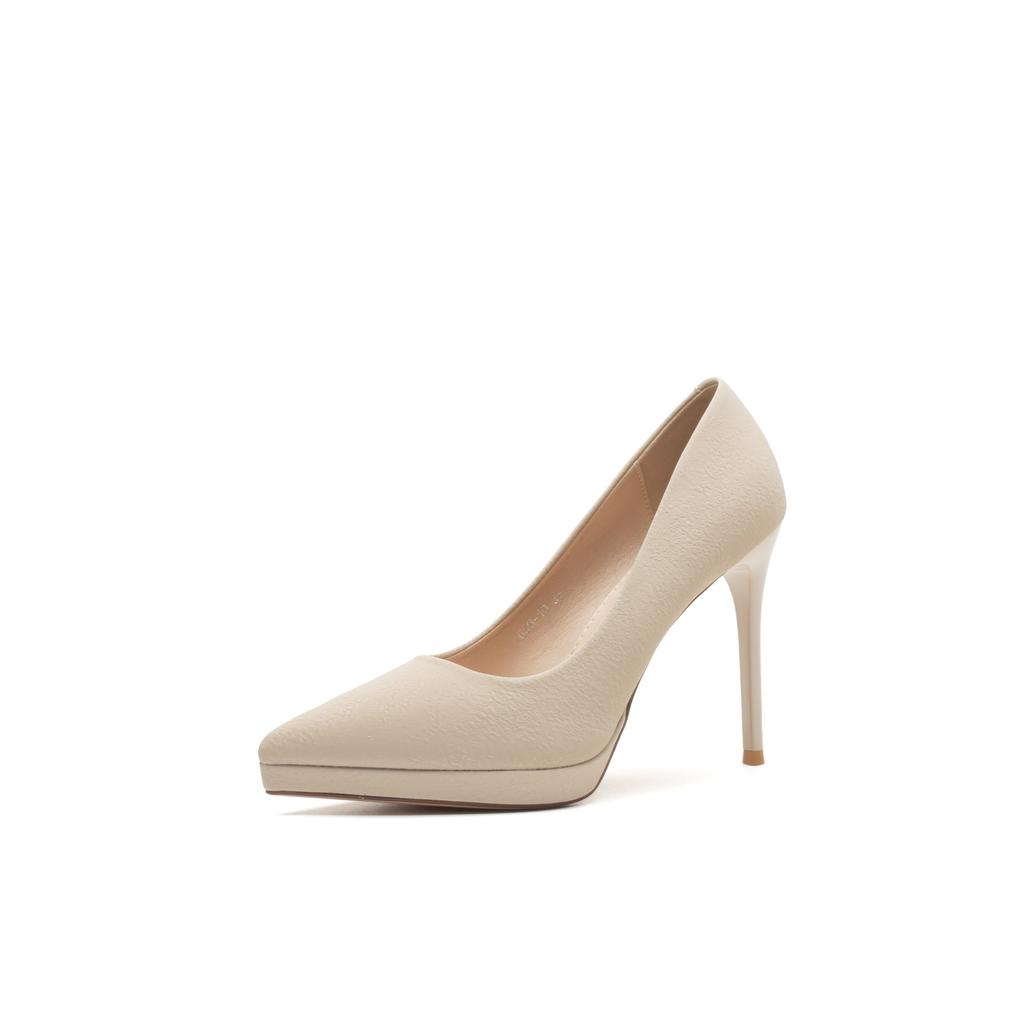 Waterproof table temperament simple pointed work shoes sexy thin heels shallow mouth women's shoes high heels