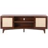 Rattan-TV-Ständer 191cm Fernseher Boho-TV-Schrank Fernsehschrank Walnuss