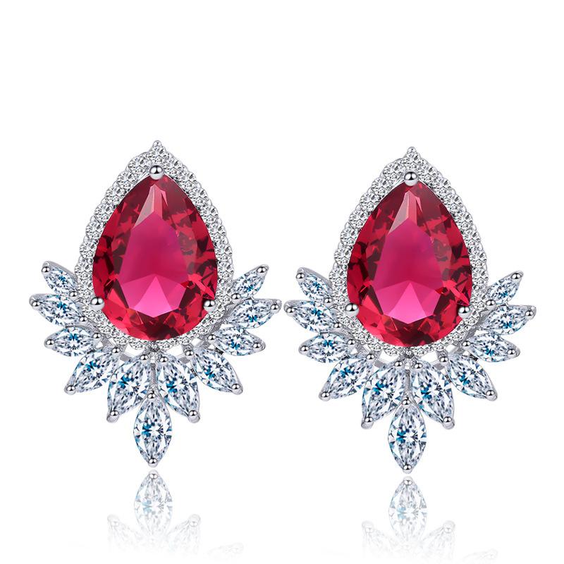 Accessoires, High-End Wassertropfen Zirkon Edelstein Ohrstecker.