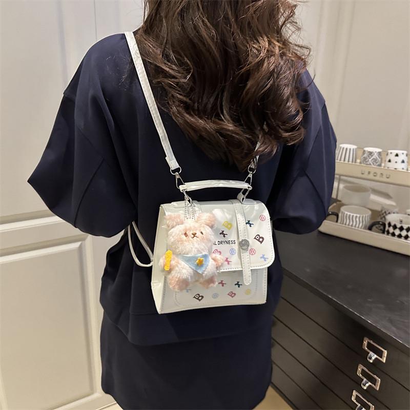 Retro Bag With Flap Closure Pu Material Street Style Daily Use For Students