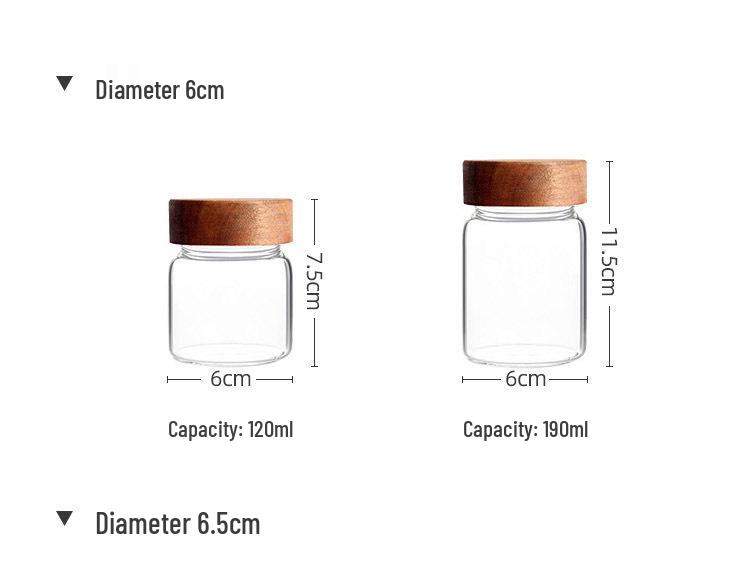 High Borosilicate Threaded Glass Storage Jar for Kitchen Grains and Coffee Beans.