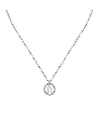Letter R Steel Necklace With Clear Crystal LPS10ASF22 For Women