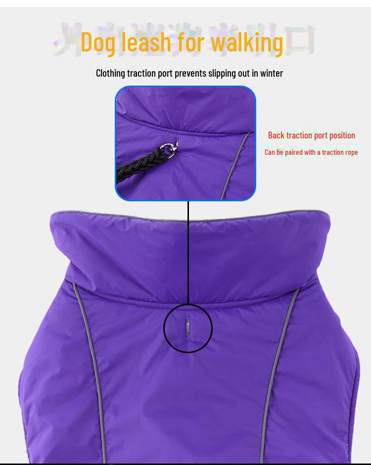 Meiqi Winter Reflective Pet Clothes for Large Dogs