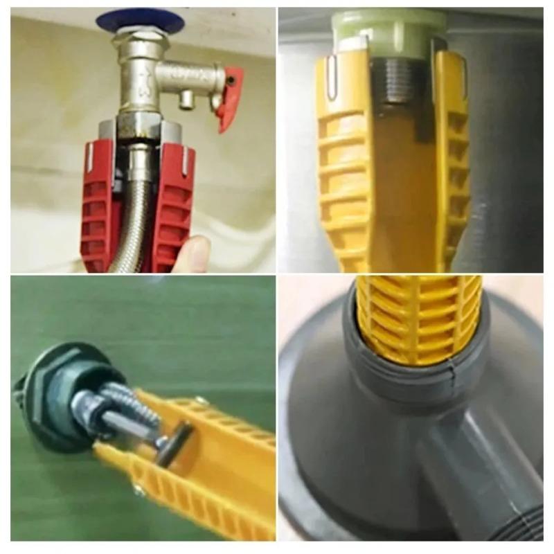 8 IN 1 Sink Faucet Wrench Plumbing Repair Tool Handle Double Head Wrench Spanner Tool Installer Ratchet Wrench Set for Bathroom 5 IN 1