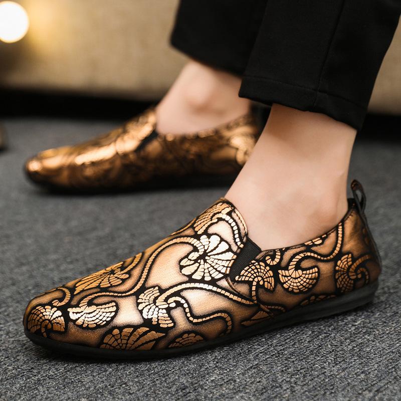 Spring and autumn social guy casual shoes trendy shoes Doudou shoes men's lazy shoes cover feet and pedal men's shoes