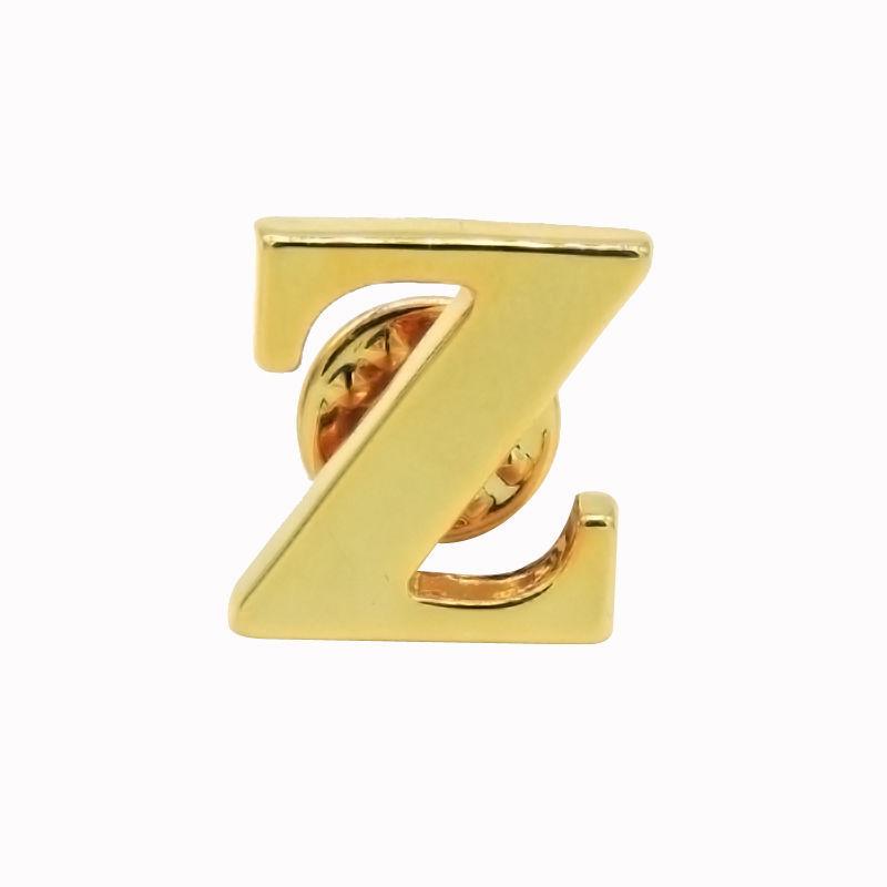 

26 Буква A-Z Золото Z-образный значок Брошь Высокое качество Мужская брошь Золото Металл Нагрудный станок Простой воротник Булавка 18 мм Медаль