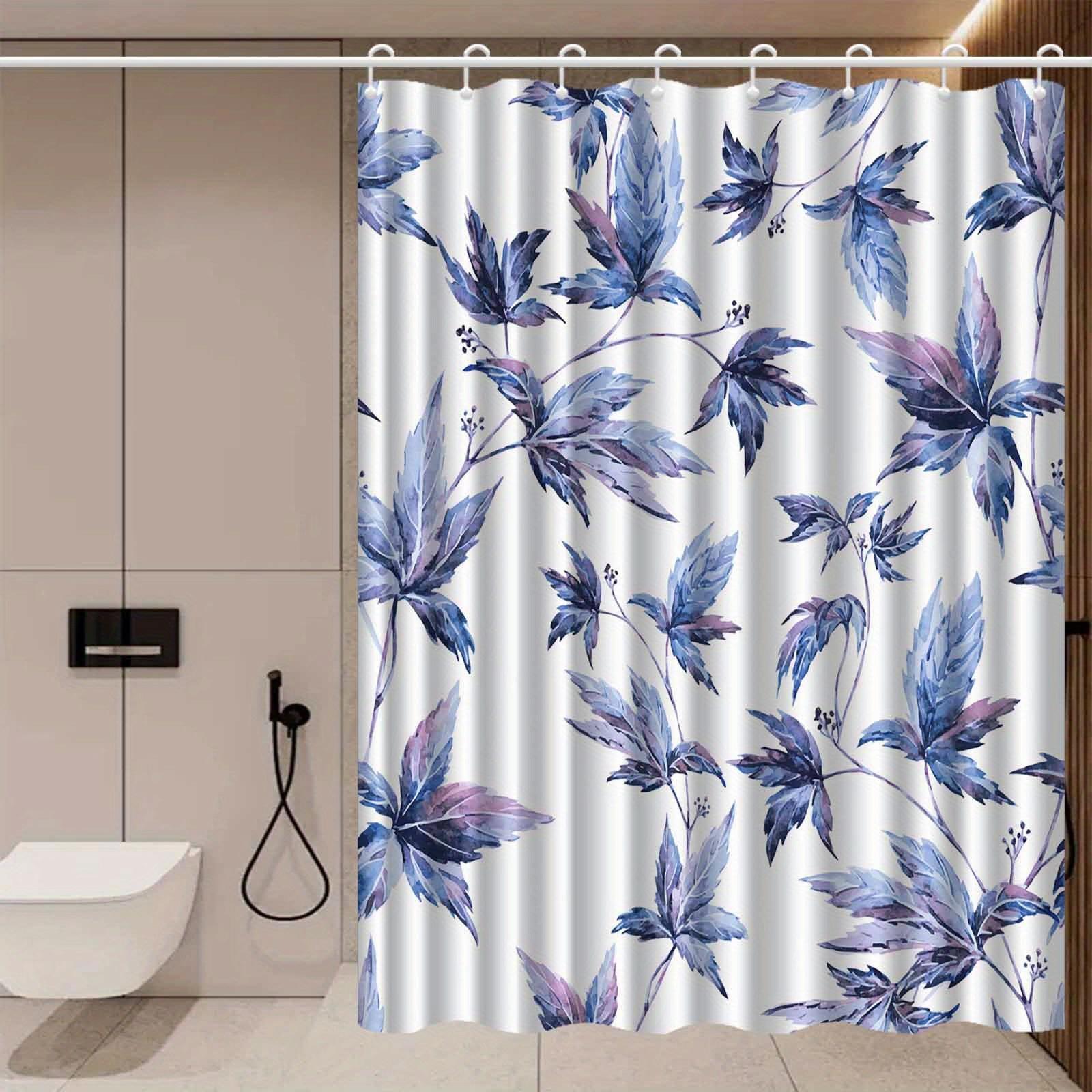 

1 шт. Нордическая шторка для душа с рисунком из листьев растений и кленовых листьев, высококлассная элегантная шторка для ванной комнаты, рисунок для украшения ванной комнаты 90X180cm