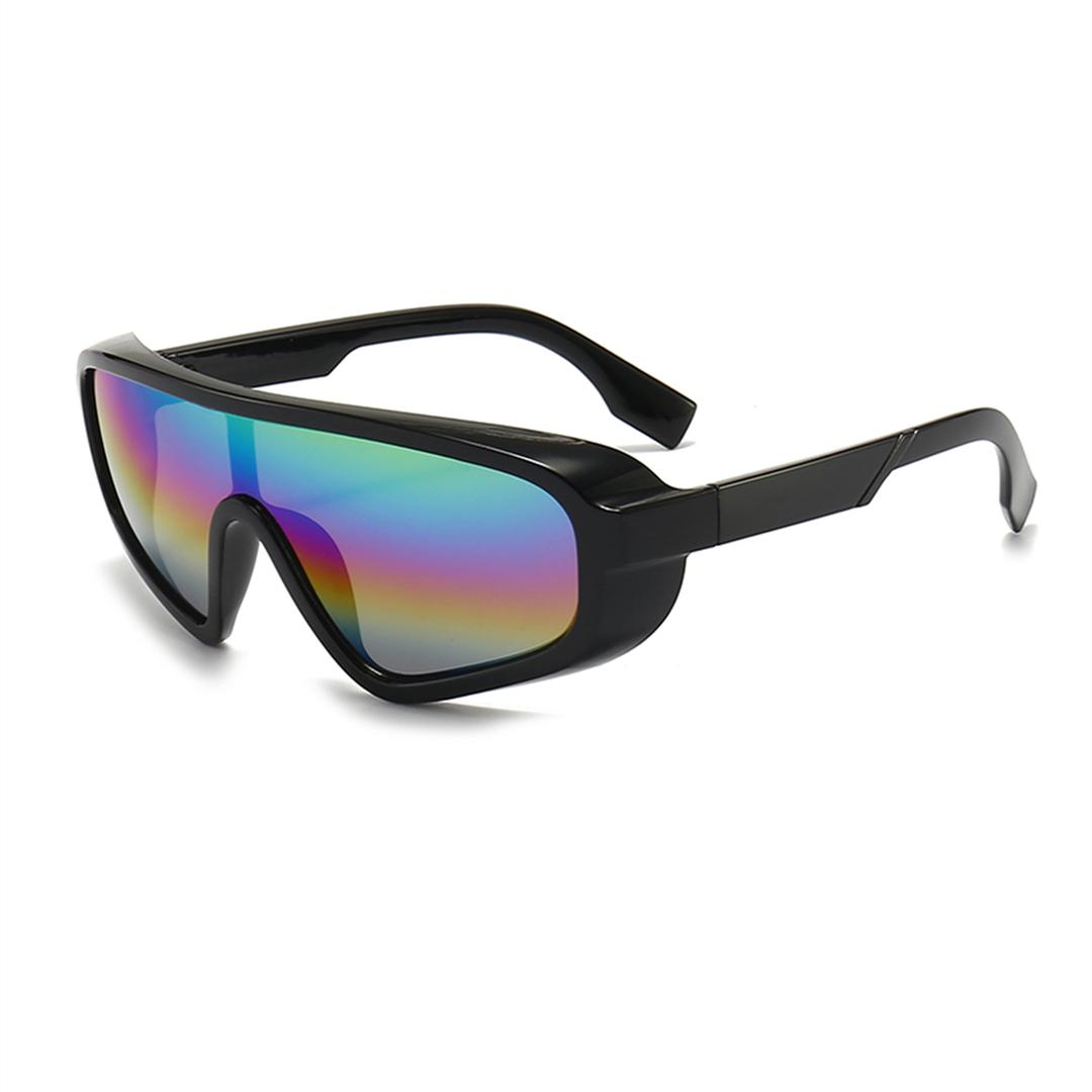 New personality colorful sunglasses trend big frame sunglasses women retro fashion one-piece windshield sunglasses.