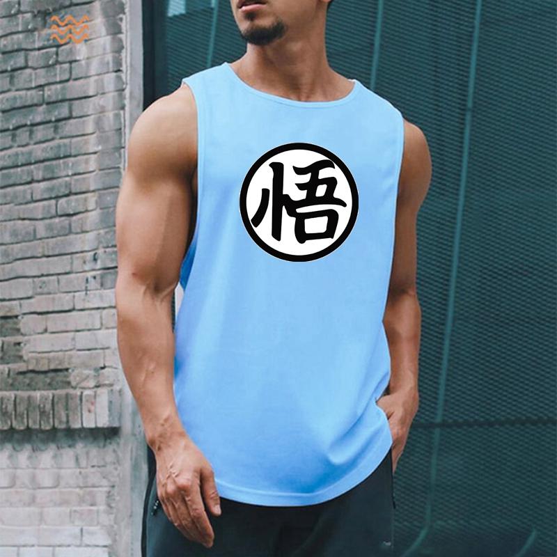 Japońskie Anime Żółwiowy Nadruk Męska Odzież Gimnastyczna Kamizelka Fitness Szybkoschnący Tank Top Kulturystyczny Bez Rękawów