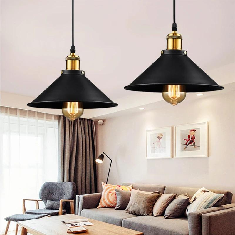 Industrial LED Pendant Light Retro Cyan Hanging Light Fixtures For Living Room Restaurant Cafe Bar Indoor Illumination Fixtures