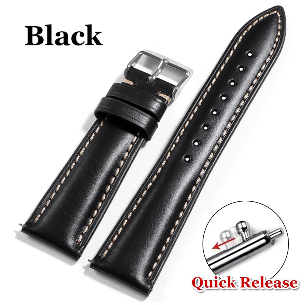 18mm 19mm 20mm 21mm 22mm for Omega Vintage Oil Wax Leather Watch Strap Brown Pin Buckle Head Layer Cowhide Watchband Accessories