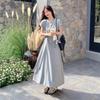 Niche Design Dress Women's Medium and Long Summer Large Size Fat MM French Thin Pendant T-shirt Skirt