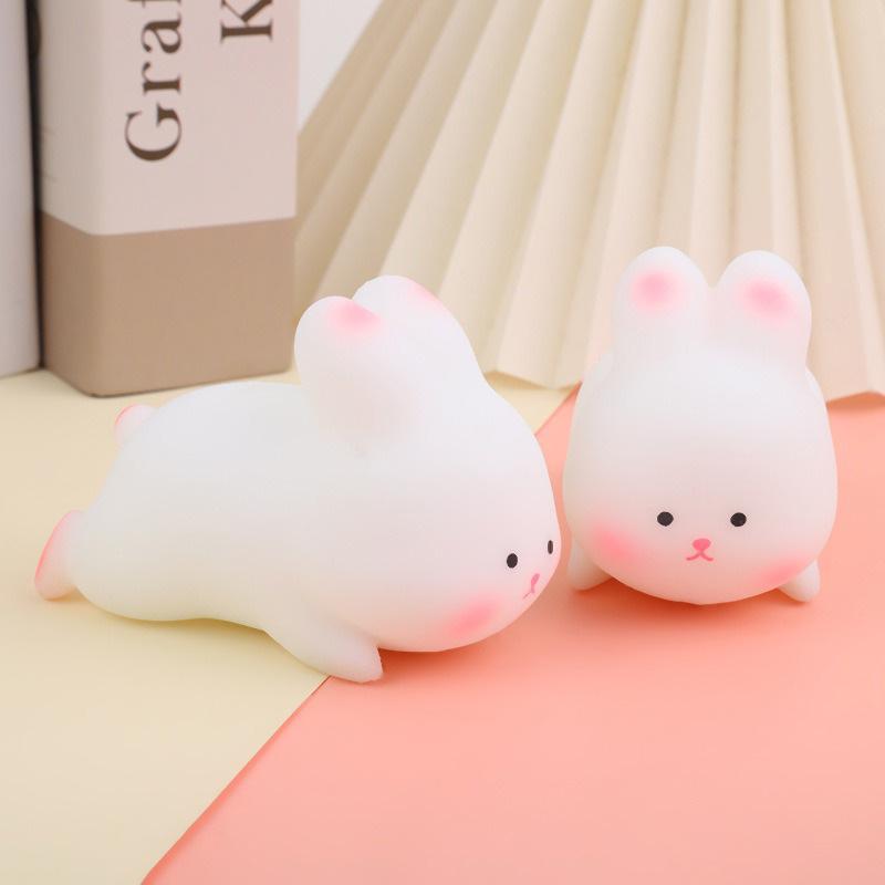 Süßes laufendes Kaninchen Dekompressions-Squishy-Spielzeug Tiere Anti-Stress Langsam aufsteigendes Sensorisches Fidget Knetspielzeug für Kinder Partygeschenke