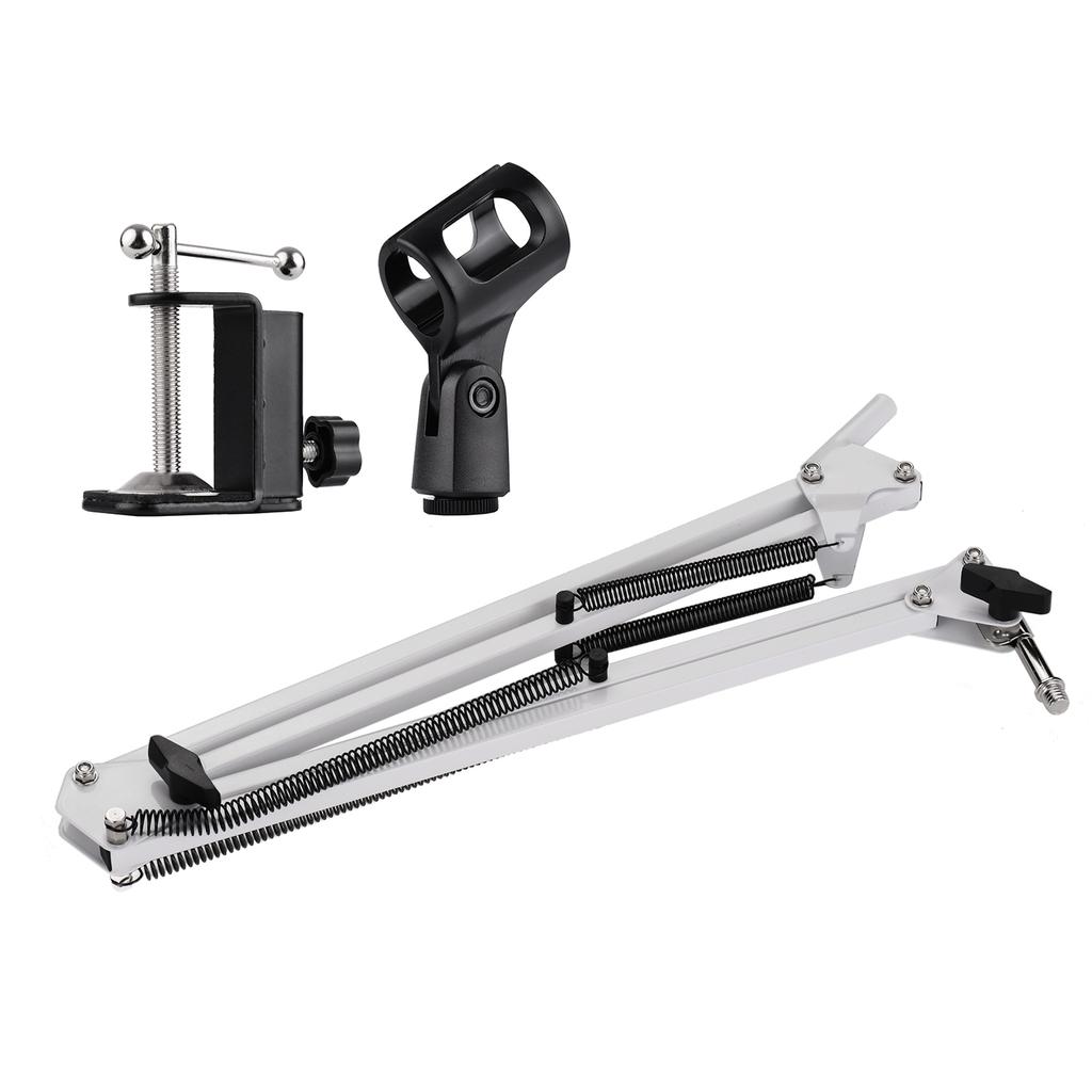 Microphone Stand Holder Table Lazy Bracket with Extendable Arm Microphone Clip