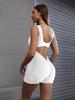 European and American Style Women's Clothing New Tight Solid Color Jumpsuit Yoga Clothes Tight Running Fitness Clothes