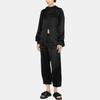 Y-3 Einfarbig Taille gerafft Mehrere Taschen Lässige Lange Hosen Damen Hosen Schwarz H63038