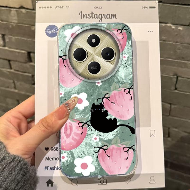 

Милый Фруктовый Вишня Бабочка Девушки Женщины Чехол для Телефона Для Xiaomi Poco X3pro X5 M6 X6 X3 NFC M5s M6 Pro C75 C61 Бампер Fundas Чехол poco C75 белый