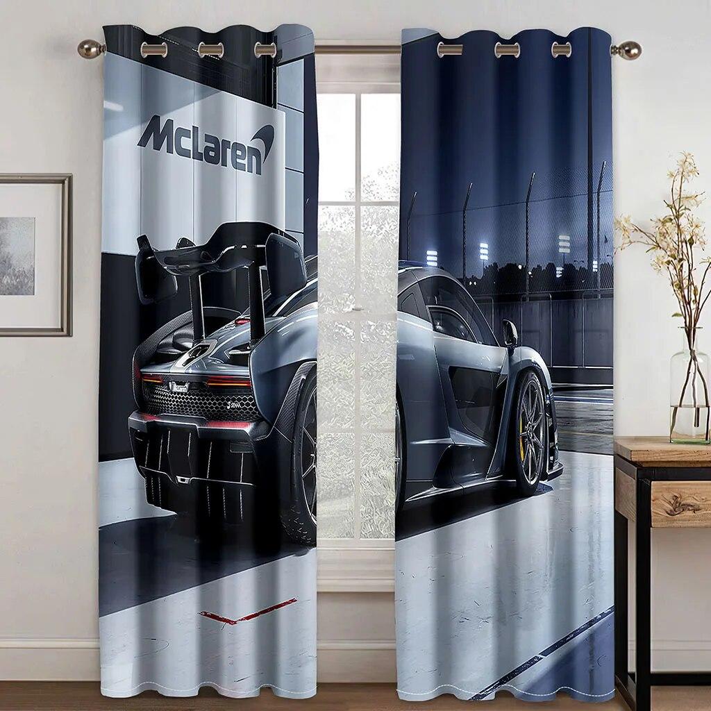 3D Print Lyx Modern Mekanisk Bil Fri Frakt 2 Styck Tunn Fönster Draper Gardin För Vardagsrum Sovrum Heminredning