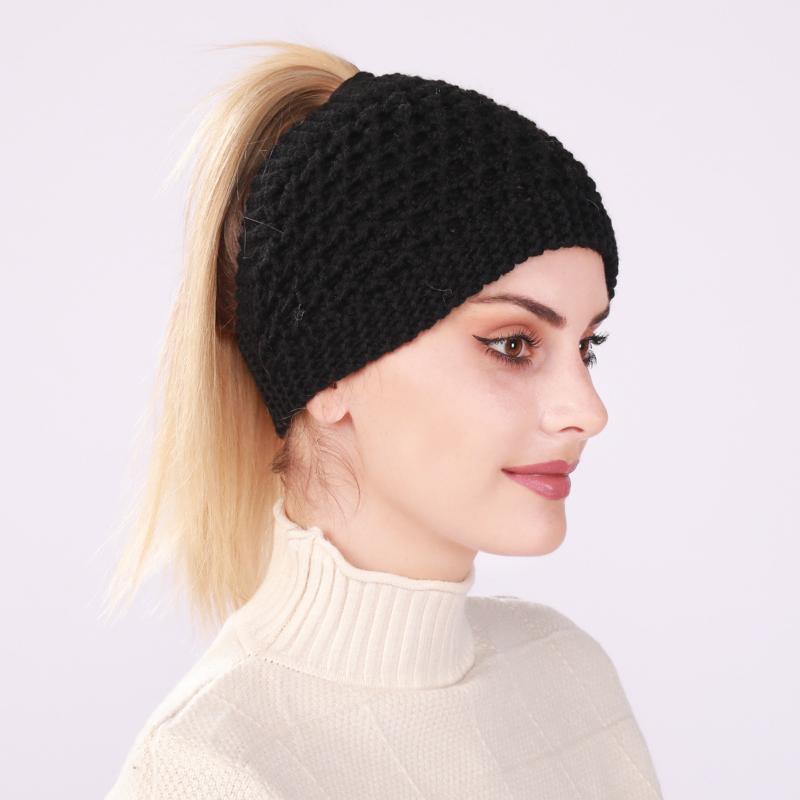 Mode Herbst Winter Damen Warmes Stirnband Gestrickte Elastische Haarbänder Kopfwickel Haaraccessoires für Dame Turban