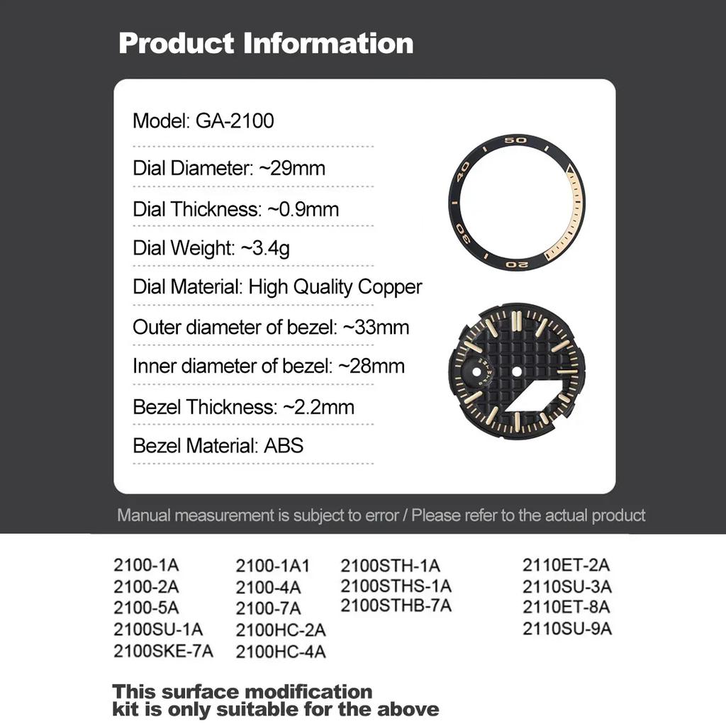Modified Dial for Farmhouse Oak Offshore Style Dial GA2100 Needle Nail Scale Inner Shadow Circle Dial Trendy Dial Accessories