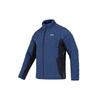 Solid Logo Print Straight Zip Jacket Men Blue 1364642-408