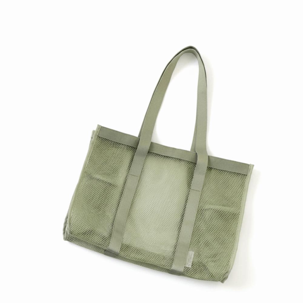 Portable Large Capacity Storage Bag Ultra Light Foldable Beach Bag Mesh Material Travel Organizing Bag Travel