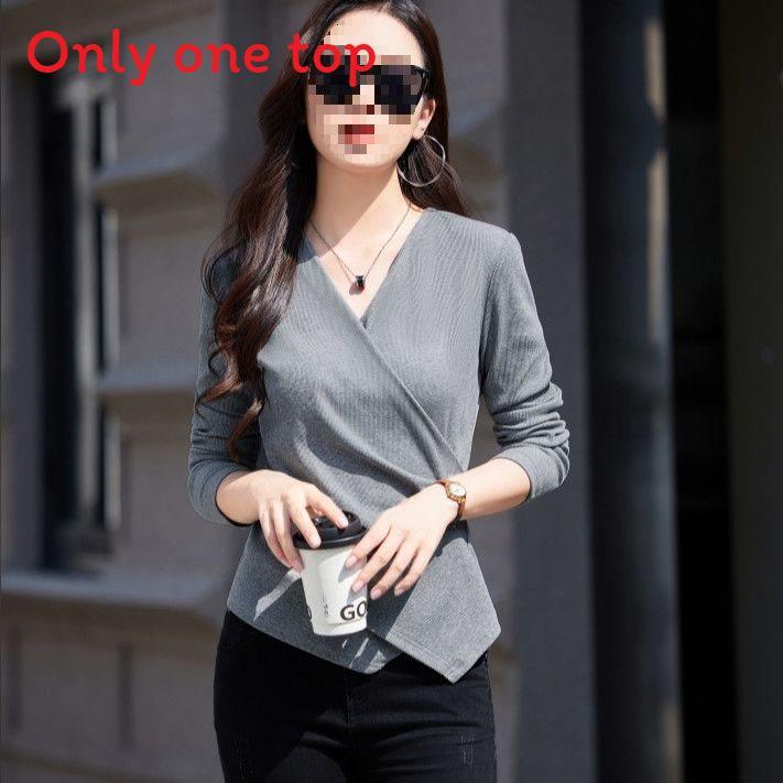 T Shirt Spring Fall Oversize V Neck With Embroidery For Private Style Fashion