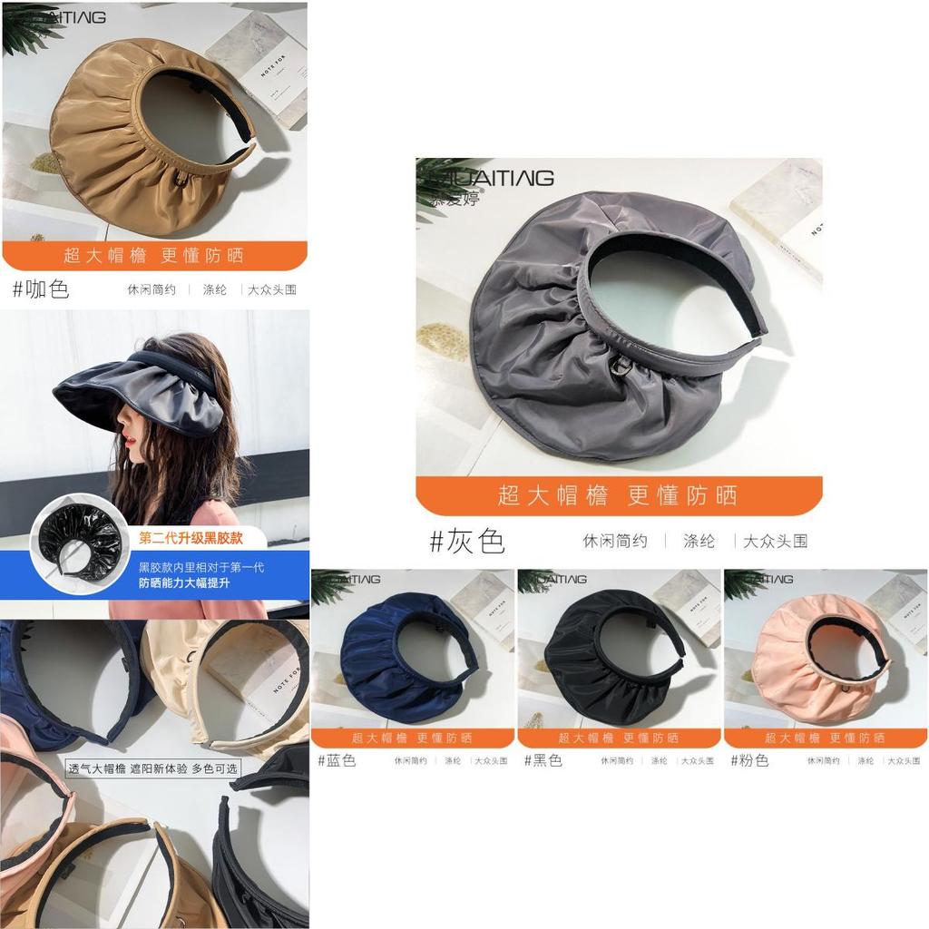 Trendy Women's Sun Hat Uv Protection Wide Brim Visor Breathable Cotton Polyester