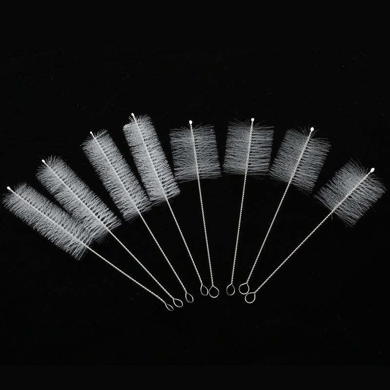 304 Edelstahl Babyflaschen- und Strohhalm-Reinigungsbürste mit Nylonborsten - Langer Griff