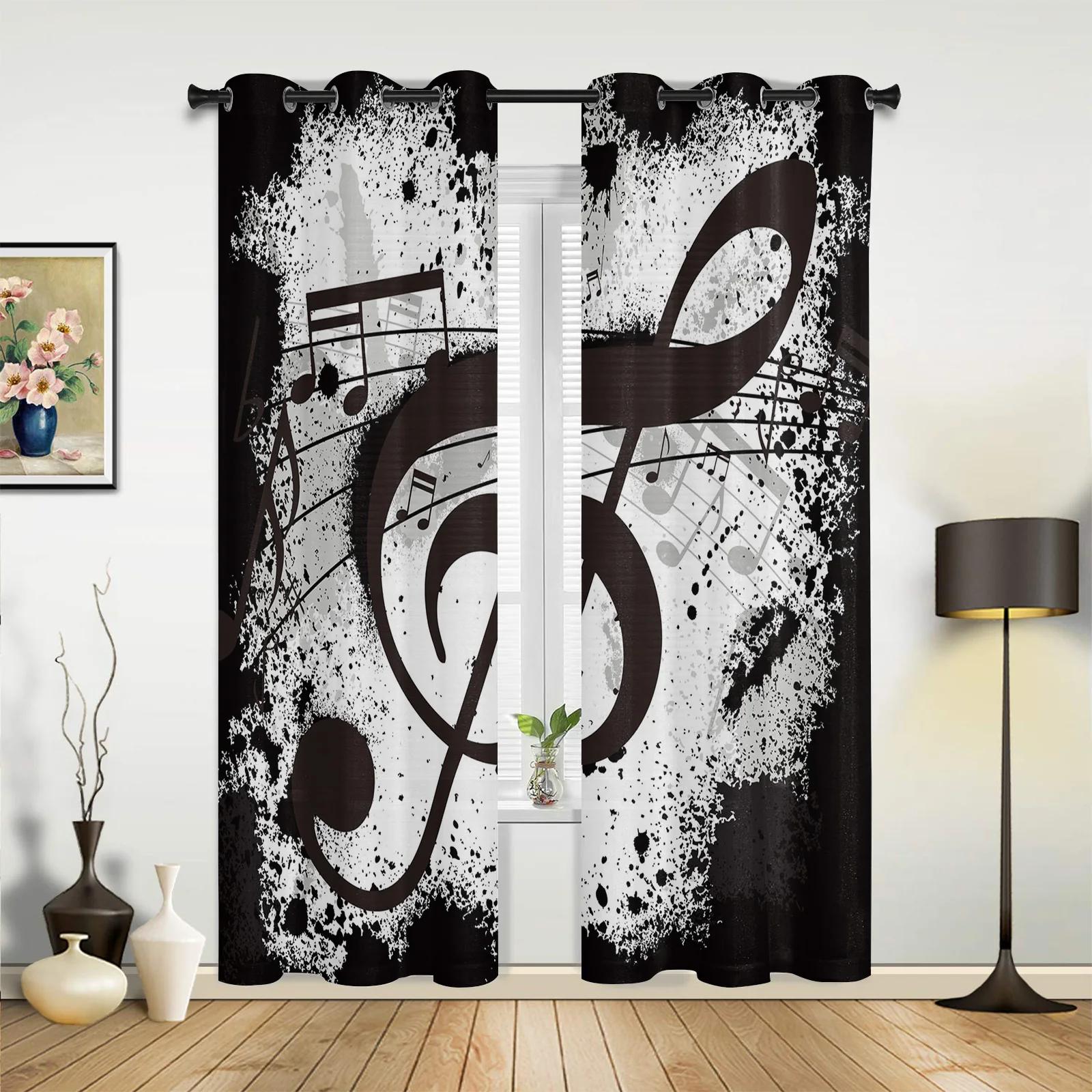 

Музыкальные ноты Октава Красивое изображение Оконные шторы Домашний декор Шторы для гостиной Детская комната Cortinas для кухни и спальни 135W x 60H(cm) x1