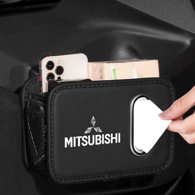 Auto-Taschentuchbox-Halter Leder Auto-Türseite Armlehne Serviettenbox Rücksitz-Tasche Für Eclipse Lancer Outlander Pajero I200