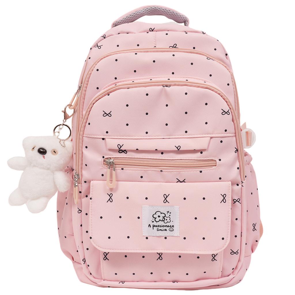 Schoolbag Wholesale Schoolbag Junior High School High School Backpack Polka Dot Bow Versatile High Value Female Student Backpack