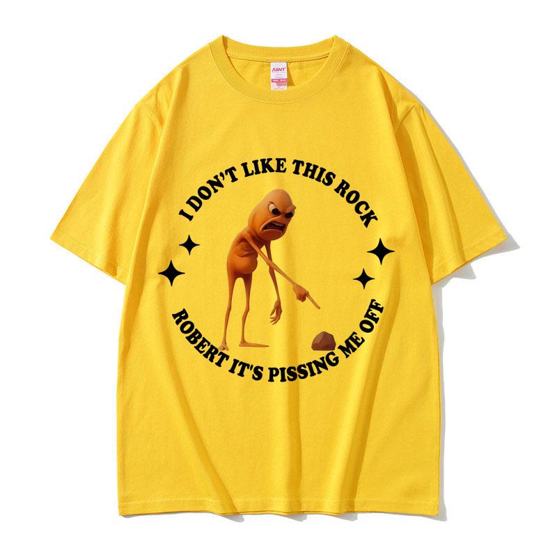 I Dont Like This Rock Its Pissing Me Off Marcus The Worm Funny Meme Tshirt Men Women Casual Cotton Vintage Short Sleeve Tshirt