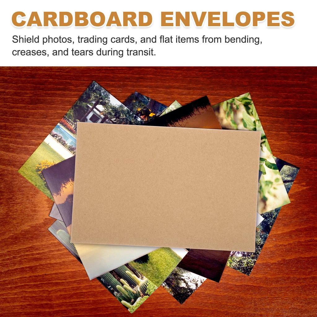 25/100Pcs Cardboard Envelopes Rigid Mailers Self Seal Photo Document Mailers Stay Flat Shipping Envelopes Suit for Papers Files