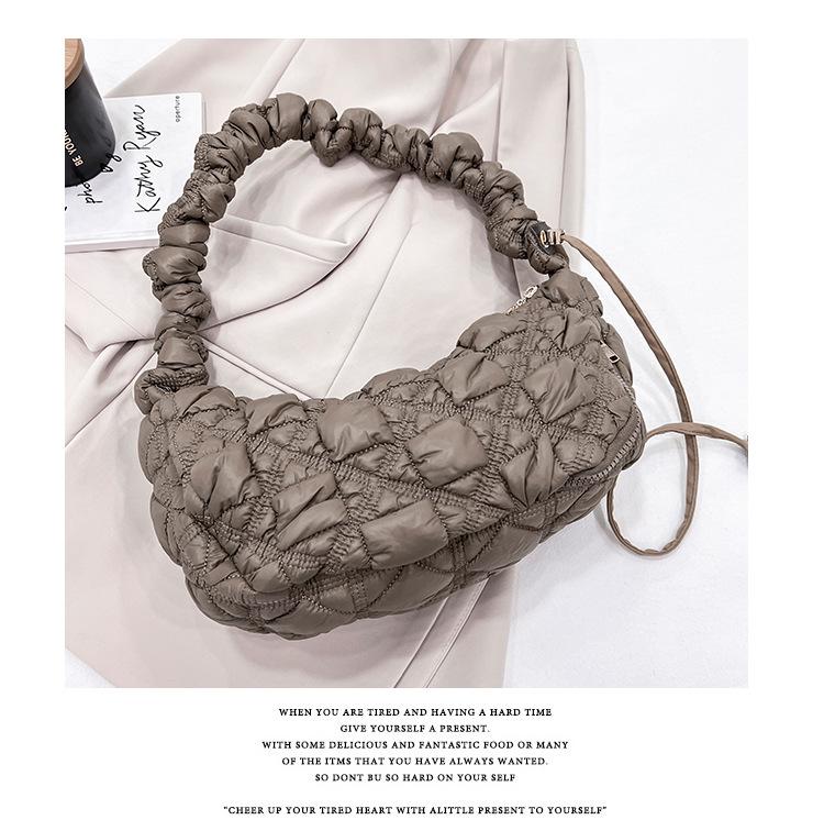 Korean Style Women's Bag Versatile Cloud Pleated Armpit Bag Casual Dumpling Bag Shoulder Crossbody Bag
