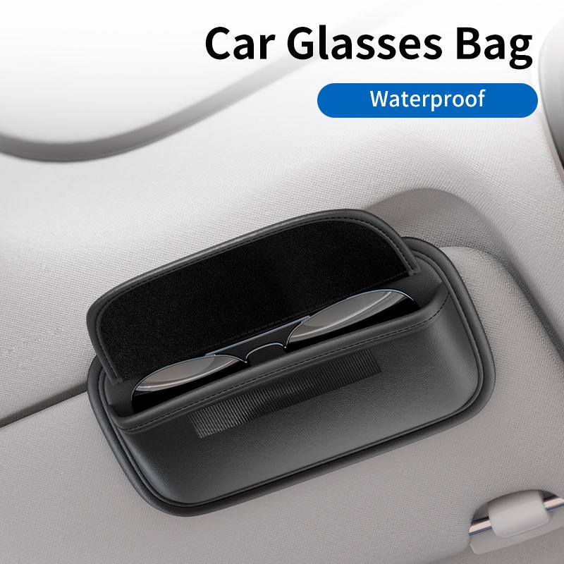 Car Sun Visor Glasses Clip Auto Multi-functional Leather Glasses Box  For Alfa Romeo Giulia Giulietta Stelvio 159 Mito Tonale