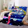 HD S-Sailor M-Moon Flannel Throw Blanket 3D Cartoon Print Soft Warm Lightweight Sofa Bed Cover Girls Bedroom Travel Decor Gift