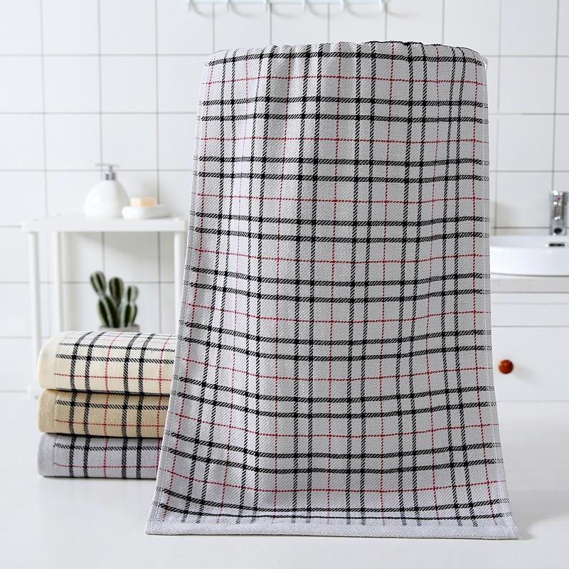 

1 шт. 34x75 см 100% хлопок марля британский стиль классическая клетчатая домашняя ванная комната семья взрослый утолщенное полотенце для рук 34x75cm серый