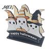 Festive Dining Table Ornament Halloween Wooden Napkin Holder, Ghost Pumpkin Decorative Tabletop Tissue Dispenser, Rustic Kitchen Counter Storage Paper