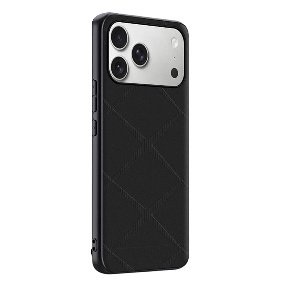 For iPhone 17 Pro Case X-Patterned TPU PU Leather PC Anti-Drop Phone Cover