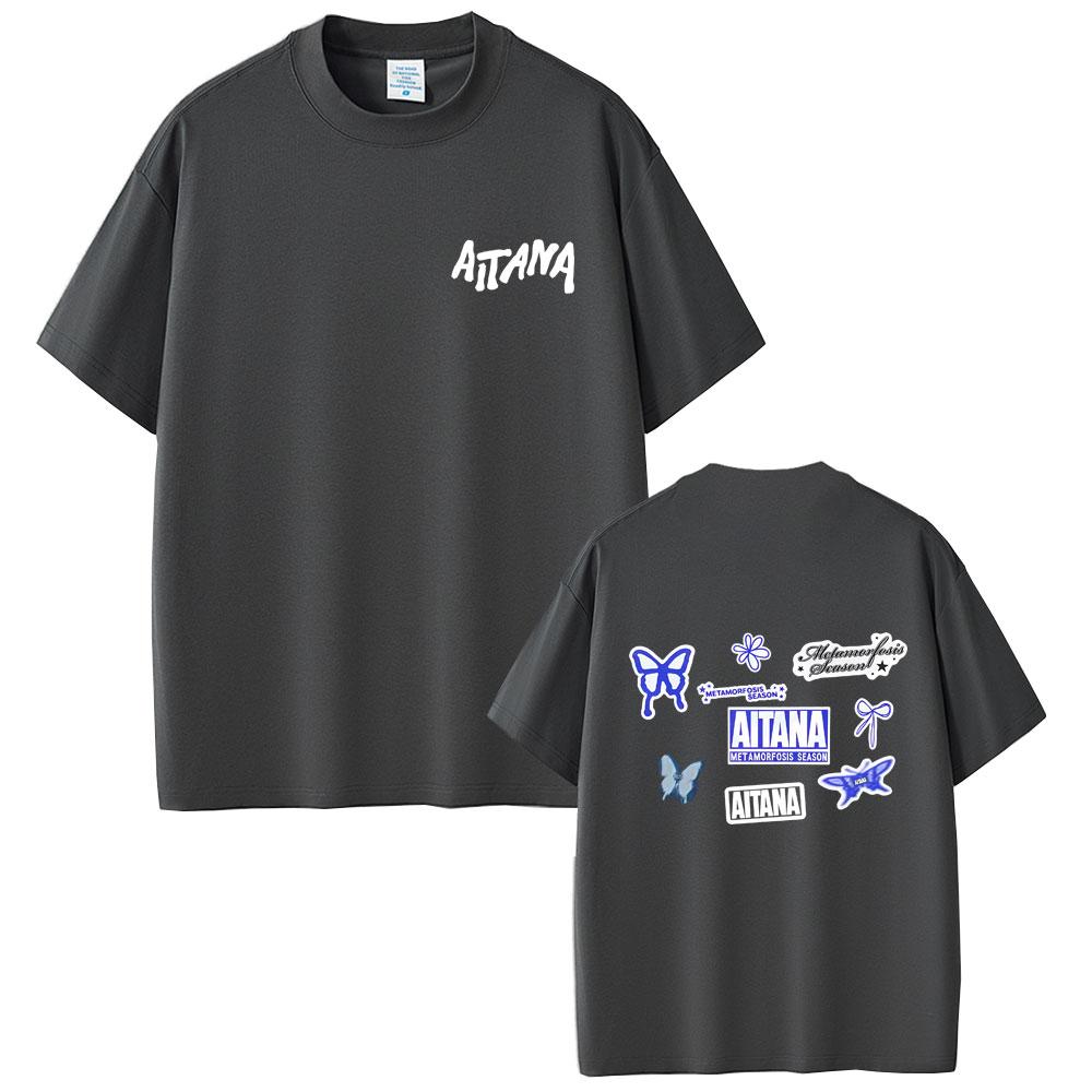 2025 Summer Singer Aitana Graphic CUARTO AZUL Touring Tshirt Mens Hip Hop Retro Short Sleeve Loose Casual Cotton Tshirt