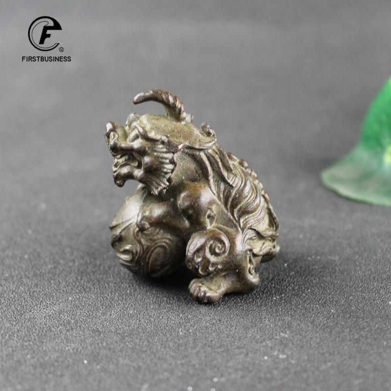 Pure Copper Pixiu Ornament Lucky Feng Shui Decorations Crafts Bronze Animal Miniature Figurine Home Office Decor Accessories
