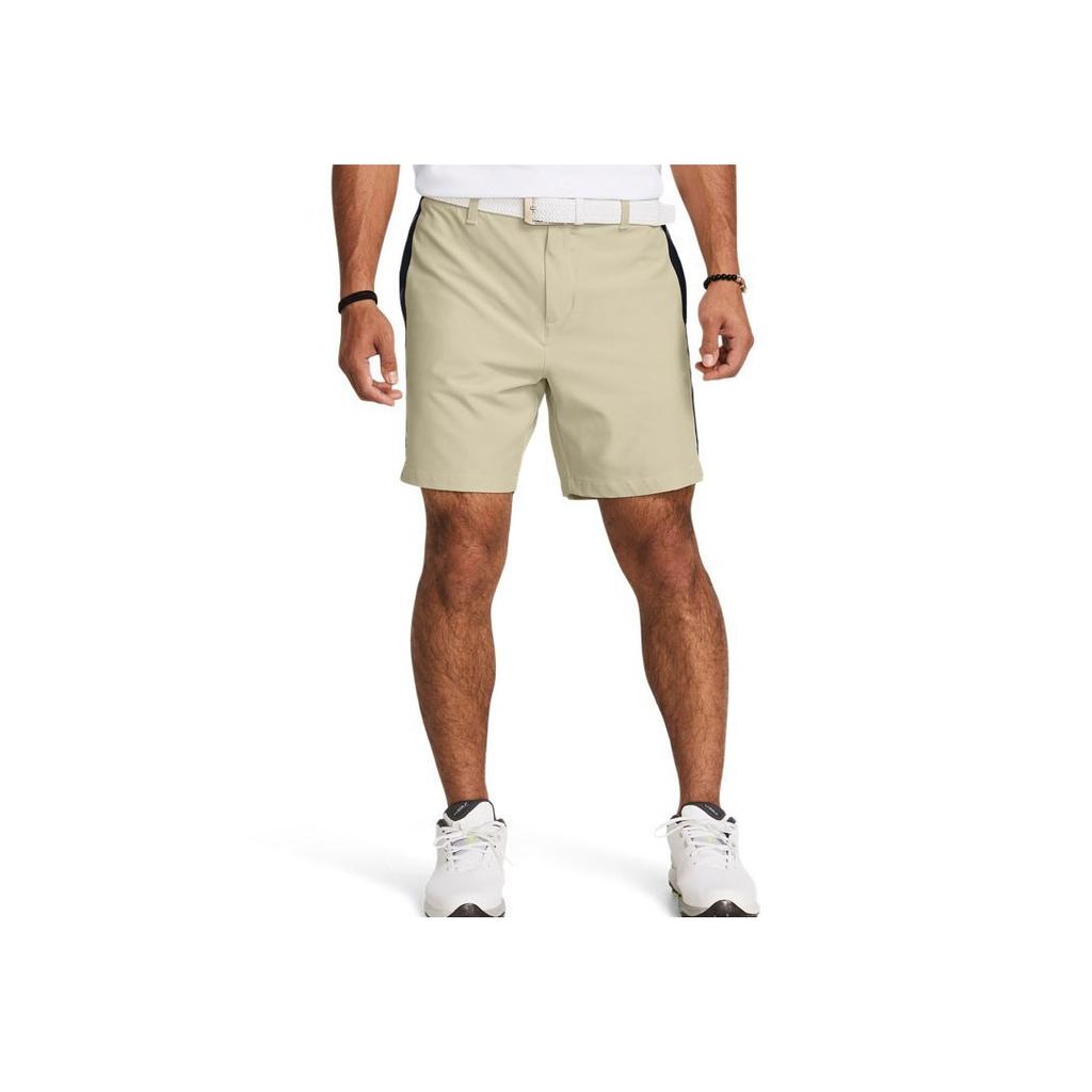 Under Armour Drive Deuces Solid Color Casual Comfortable Straight Leg Golf Training Mid Rise Athletic Shorts Men Shorts Dusty-Pink Gray 1383157-273