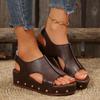 New  Sandals Platform Flats Elegant Comfortable Medium Heels Woman Wedges Luxury Sneakers