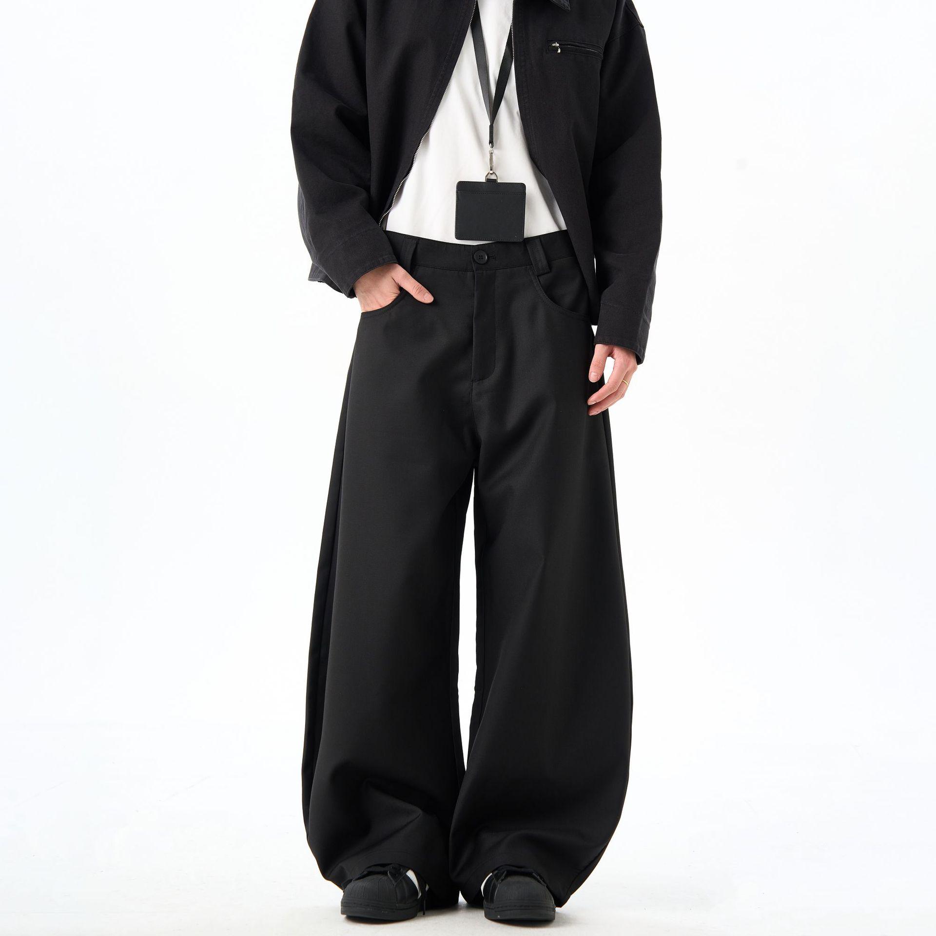 

Унисекс Ретро Черные Широкие Брюки-Скимитары - Летний Повседневный Комфортный Стиль M чёрный