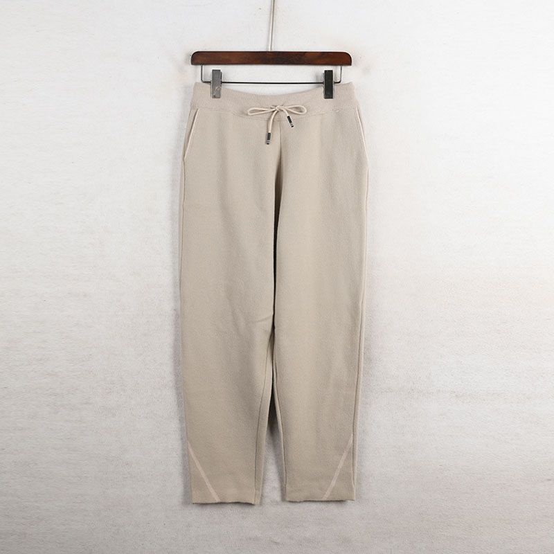 

Sunshine House Fall and Winter Women s Clothing Loose Thick Wool Cropped Harem Pants Winter Baggy Pants Skinny Pants Knitted Trousers Apricot color M: Waist 68-74