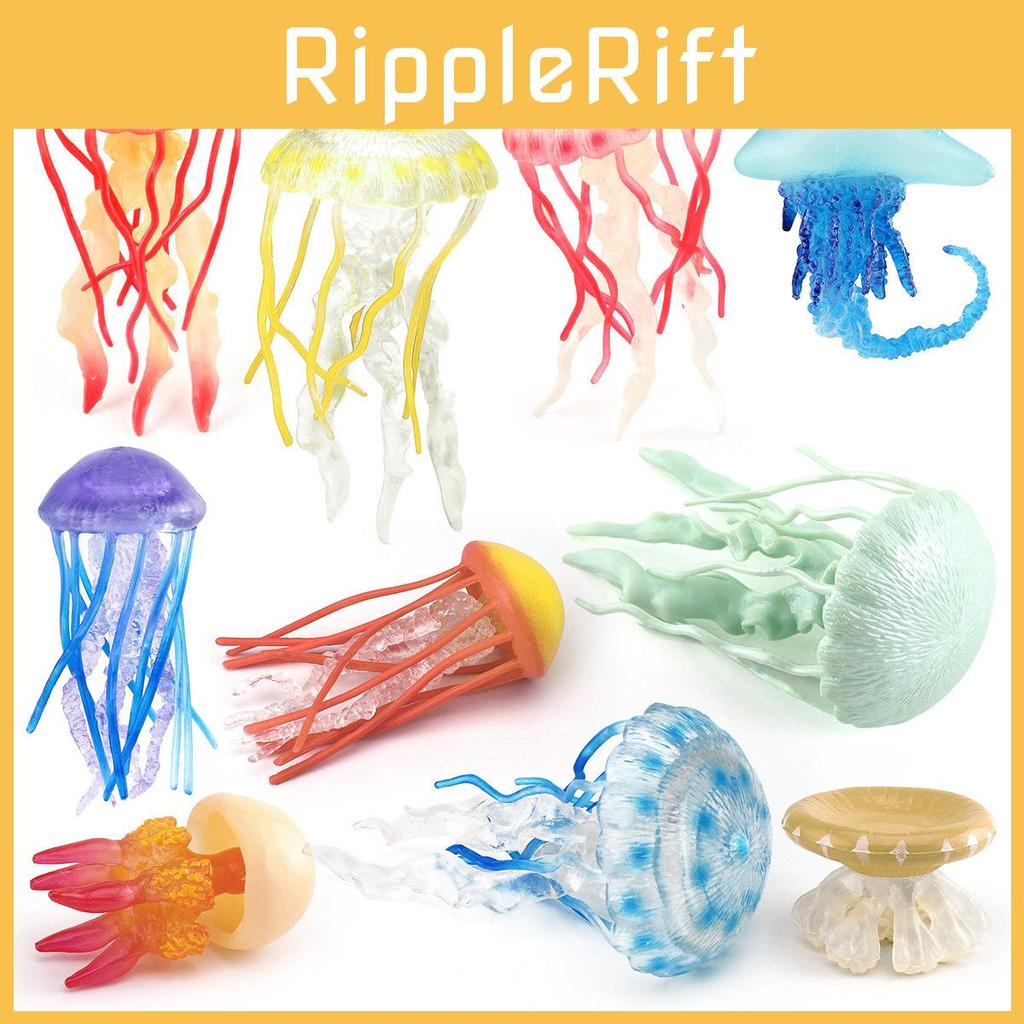 Life Marine Plastic Jellyfish Statue Static Tabletop Ornament For Home Decor