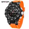 SANDA 6296 Three Pin Men's Electronic Watch Fashionable Men's Electronic Watch Sports Multifunctional Waterproof Large Dial